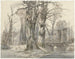 Winter landscape painting with a door between trees - Hendrik Gerrit ten Cate — artwork view