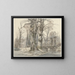 Winter landscape painting with a door between trees - Hendrik Gerrit ten Cate — framed artwork on a wall