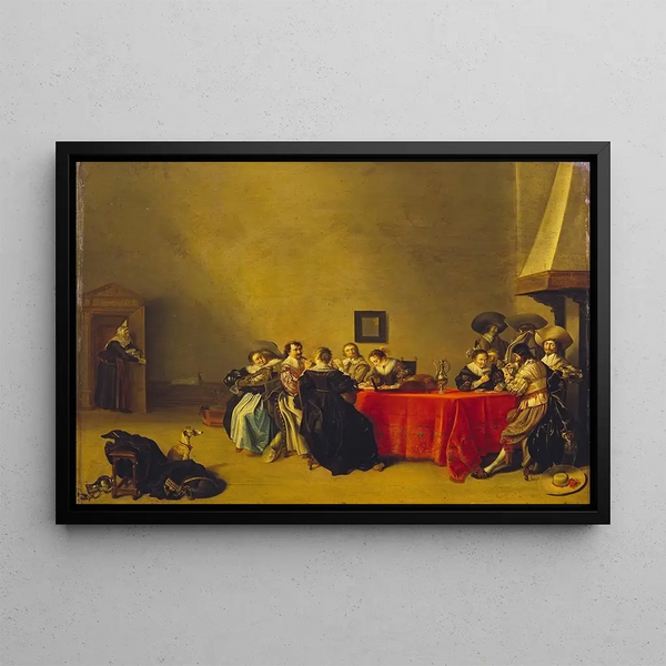 A Joyful Company at the Table - Hendrik Gerritsz Pot — framed artwork on a wall