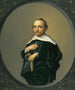 Portrait of a bearded man wearing a black coat with a large white collar holding a pair of gloves - Hendrik Gerritsz. Pot — artwork view