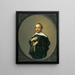 Portrait of a bearded man wearing a black coat with a large white collar holding a pair of gloves - Hendrik Gerritsz. Pot — framed artwork on a wall