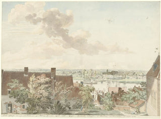 View of Nijmegen with a boat on the river - Hendrik Hoogers — artwork view