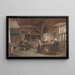 Interior rural scene, family in the kitchen - Hendrik Jacobus Scholten — framed artwork on a wall