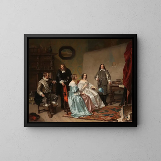 The Princess of Orange Visiting the Workshop of Bartholomeus van der Helst - Hendrik Jacobus Scholten — framed artwork on a wall