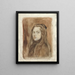 Portrait of a Girl with Long Hair - Hendrik Johannes Haverman — framed artwork on a wall