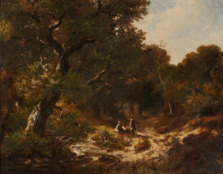 Figures sur un chemin forestier - Hendrik Pieter Koekkoek — artwork view