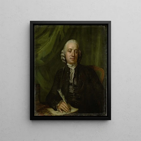 Portrait Painting by Pieter Meijer, publisher and bookseller in Amsterdam - Hendrik Pothoven — framed artwork on a wall