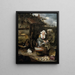 a woman at home in an interior courtyard cleaning fish - Hendrik Potuyl — framed artwork on a wall