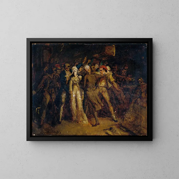 Charlotte Corday's Arrest - Hendrik Scheffer | Painting — framed artwork on a wall