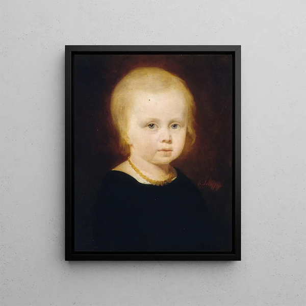 Portrait of a Child - Hendrik Scheffer — framed artwork on a wall