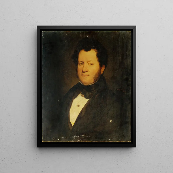 Portrait of a Man - Hendrik Scheffer — framed artwork on a wall