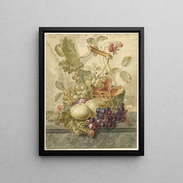 Still life with fruits - Hendrik Schwegman — framed artwork on a wall