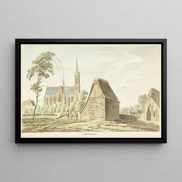View of the village of Hoornaar - Hendrik Tavernier — framed artwork on a wall