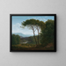Landscape in italics with pines - Hendrik Voogd — framed artwork on a wall