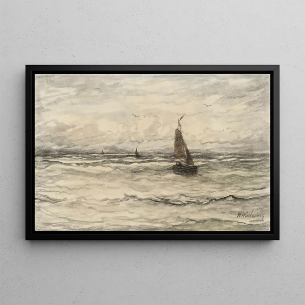 Sea Fishing Boats - Hendrik Willem Mesdag — framed artwork on a wall