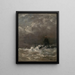 Lighthouse in Breaking Waves - Hendrik Willem Mesdag — framed artwork on a wall