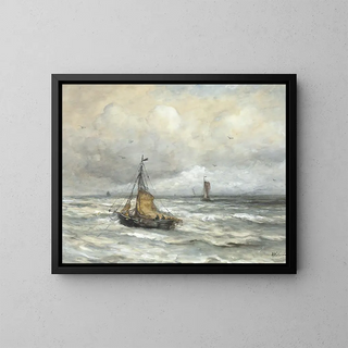 f the Coast - Hendrik Willem Mesdag — framed artwork on a wall