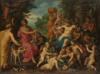 Diane offering wine and fruits to Bacchus and his retinue - Hendrik van Balen — artwork view
