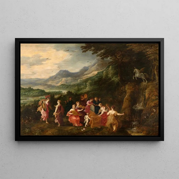 Minerve visits the Muses - Hendrik van Balen — framed artwork on a wall