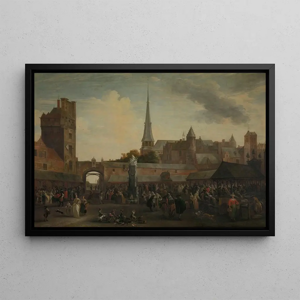 The Antwerp Fish Market - Hendrik van Minderhout — framed artwork on a wall