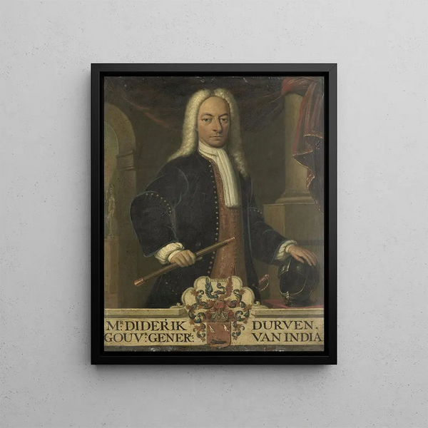 Portrait painting of Diederik van Durven, Governor-General of the Dutch East Indies - Hendrik van den Bosch — framed artwork on a wall
