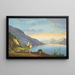 View of Lake Geneva with Figures in a Vineyard in the Foreground, Chillon Castle in the Distance - Hendrikus Johannes Knip — framed artwork on a wall