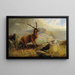 Mountain Stream Deer - Henry Morris — framed artwork on a wall