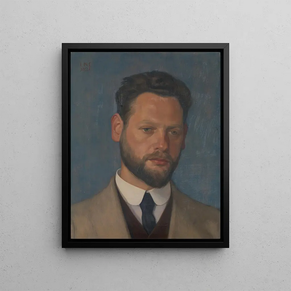Michel de Klerk 1884-1923 architect and draftsman painting - Henk Meijer — framed artwork on a wall