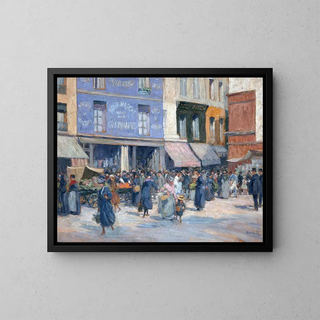 La rue Mouffetard - Henri Achille Zo — framed artwork on a wall