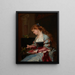 Woman with Parrot - Henri-Charles-Antoine Baron — framed artwork on a wall