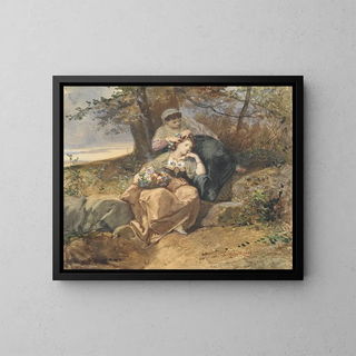Two women - Henri-Charles-Antoine Baron — framed artwork on a wall