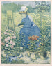 Jeanne Gonzalès painting in the garden - Henri-Charles Guérard — artwork view