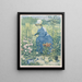 Jeanne Gonzalès painting in the garden - Henri-Charles Guérard — framed artwork on a wall