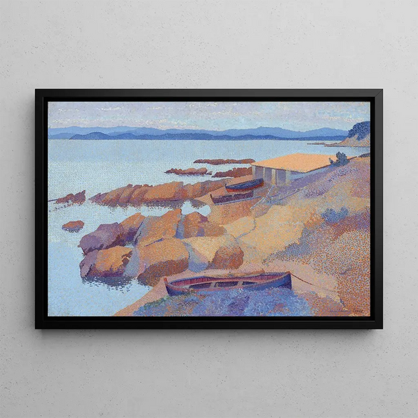 Calanque des Antibois - Henri-Edmond Cross — framed artwork on a wall