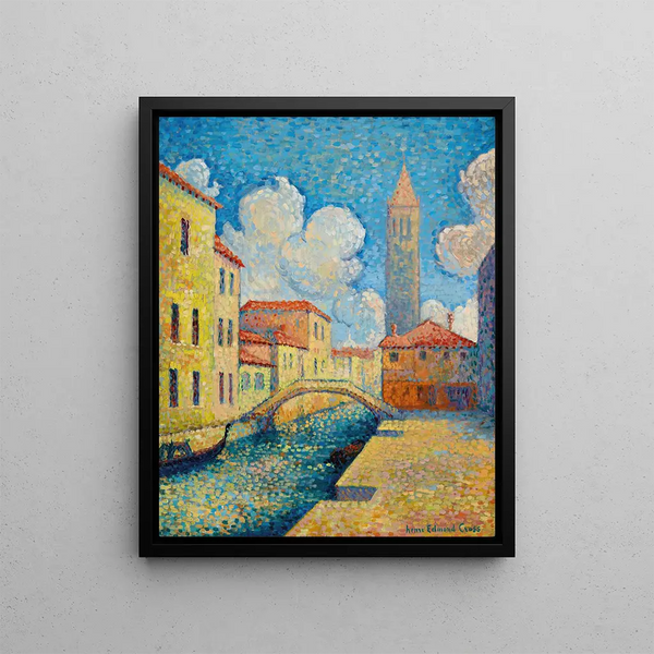 Canal in Venice, Campo San Barnaba - Henri - Edmond Cross — framed artwork on a wall