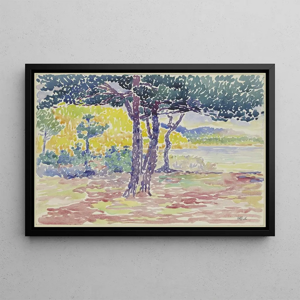 Rivage marin - Henri-Edmond Cross — framed artwork on a wall