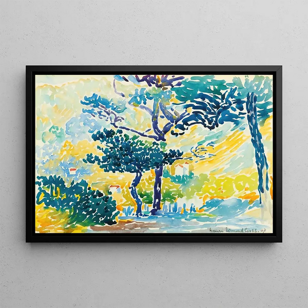 Provence Landscape Painting - Henri-Edmond Cross — framed artwork on a wall