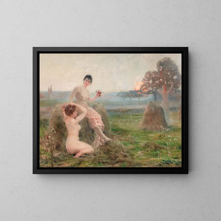 L'heure enchantée - Henri-Eugène Delacroix — framed artwork on a wall