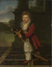 Portrait painting of Zygmunt Krasiński 1812-1859 in Polish costume with his father's sword - Henri-François Riesener — artwork view