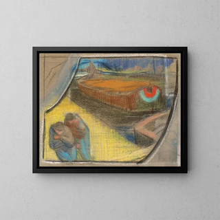 Study of men pulling a barge for Boubourouche - Henri-Gabriel Ibels — framed artwork on a wall