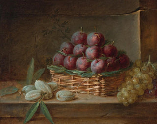 Nature morte with plums, almonds, and grapes - Henri-Horace Roland Delaporte — artwork view
