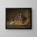 Nature morte with plums, almonds, and grapes - Henri-Horace Roland Delaporte — framed artwork on a wall