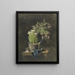 A potted fuchsia with children's toys - Henri-Joseph Harpignies — framed artwork on a wall