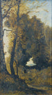 Hunter and his dog - Henri-Joseph Harpignies — artwork view