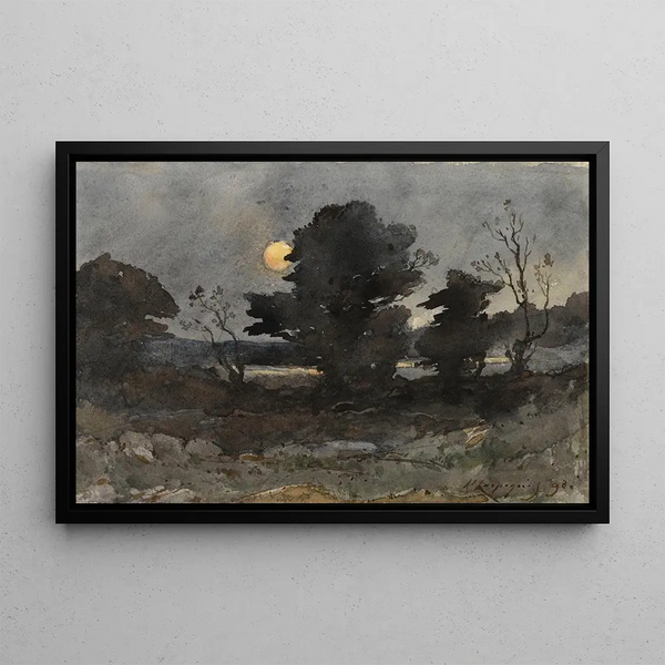 Clair de lune - Henri-Joseph Harpignies — framed artwork on a wall