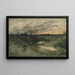 Hunting at dawn with dog - Henri-Joseph Harpignies — framed artwork on a wall