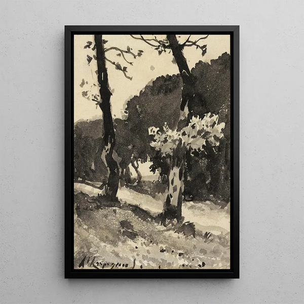 Study of Trees - Henri-Joseph Harpignies — framed artwork on a wall