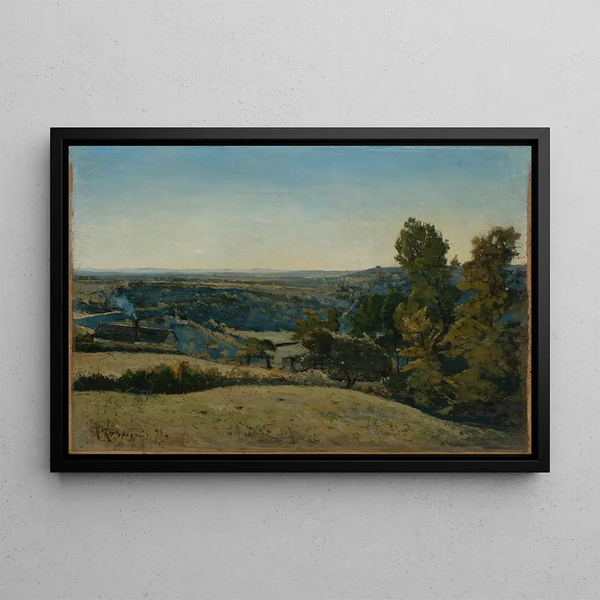 French landscape - Henri-Joseph Harpignies — framed artwork on a wall