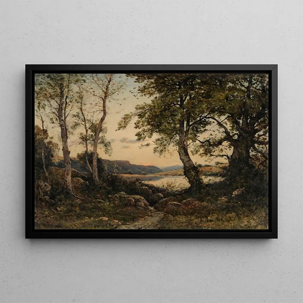 L'Aurore - Henri-Joseph Harpignies — framed artwork on a wall