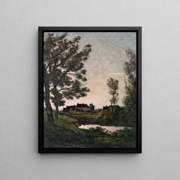 La Rigole Saint - Privé - Henri - Joseph Harpignies — framed artwork on a wall